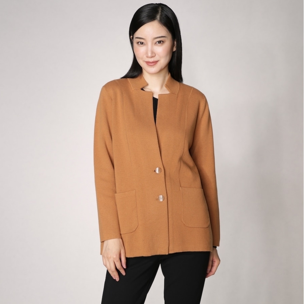 Joan Rivers Women's Milano Knit Sweater Blazer Top Solid Cashew Medium Size